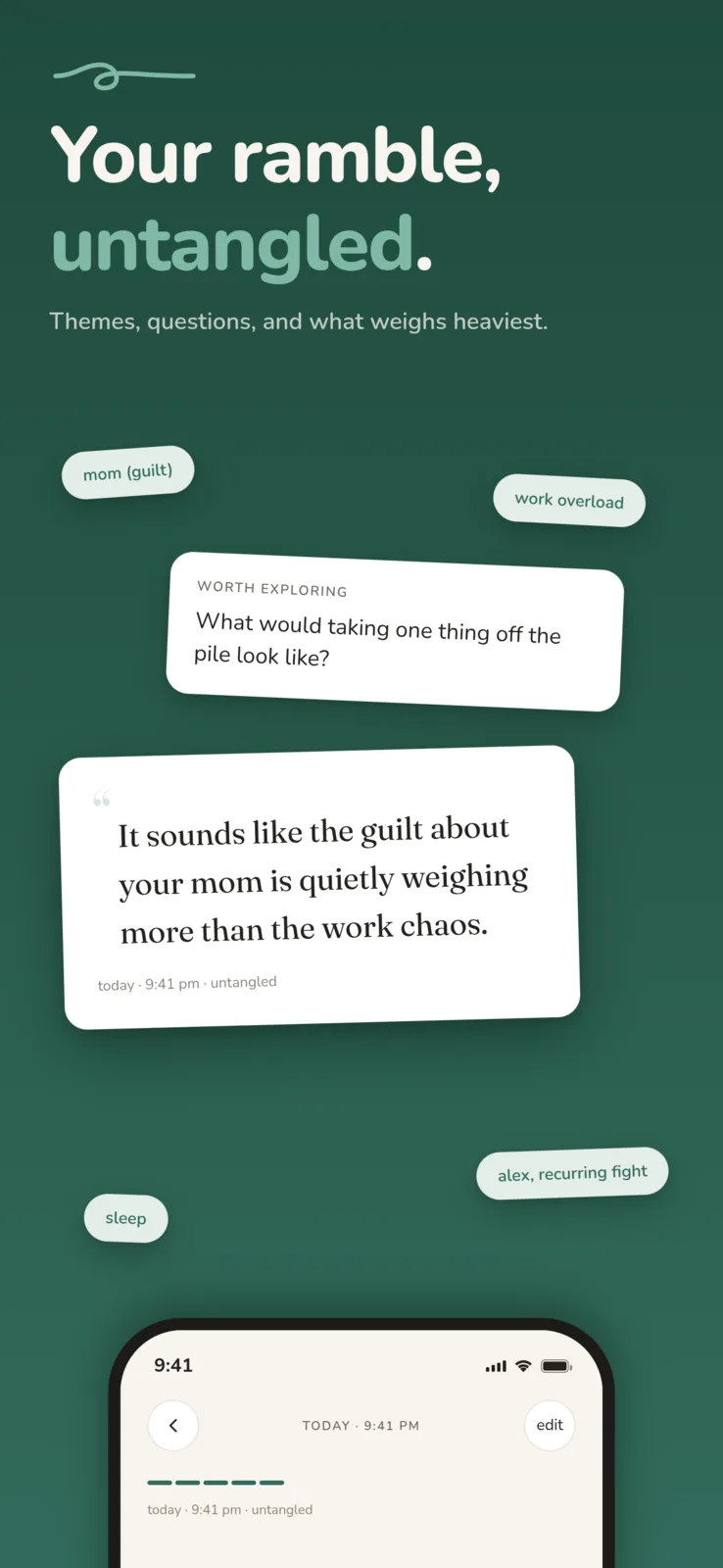 Your ramble, untangled: themes, questions, and what weighs heaviest